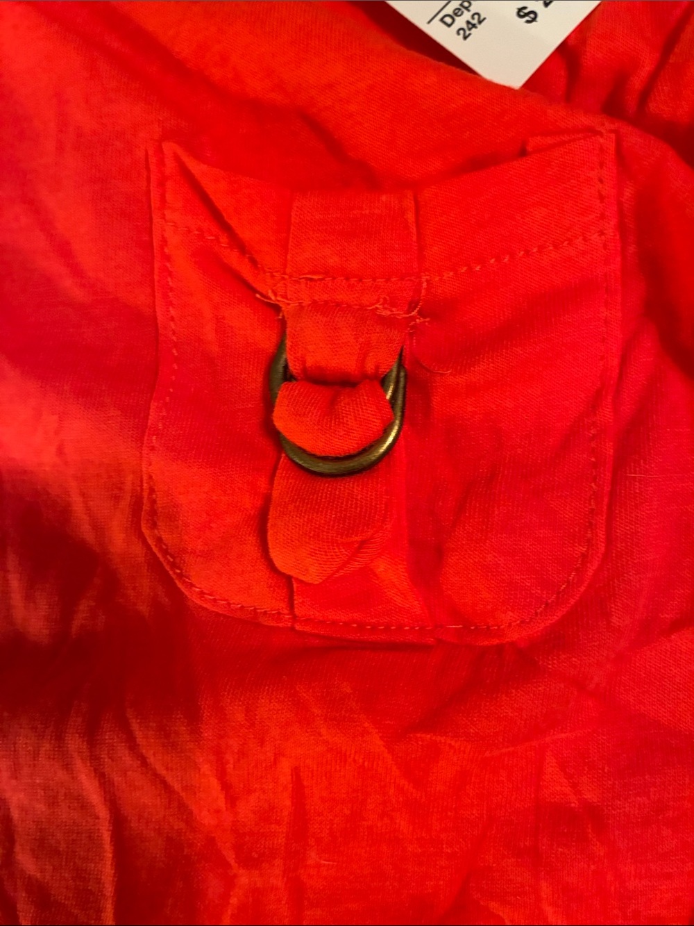 Energie Bright orange Ruffle-Shoulder Tank with Ring Detail - Picture 5 of 6